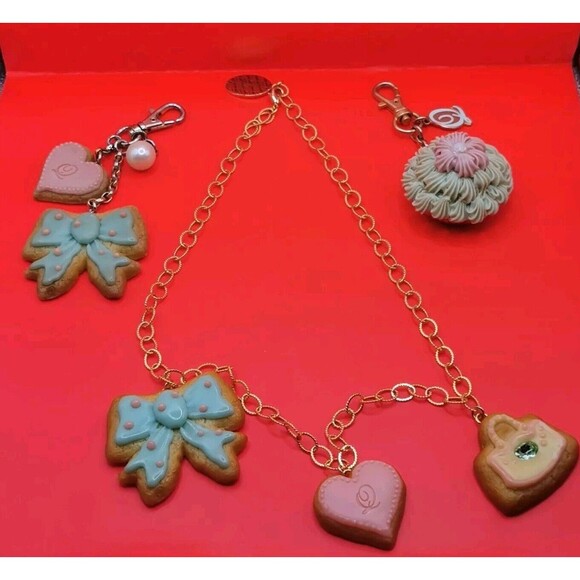 Q-Pot Necklace Set Cookie Charm Cute Japan Pastel Candy Style Jewelry Lot Bundle - Picture 1 of 16